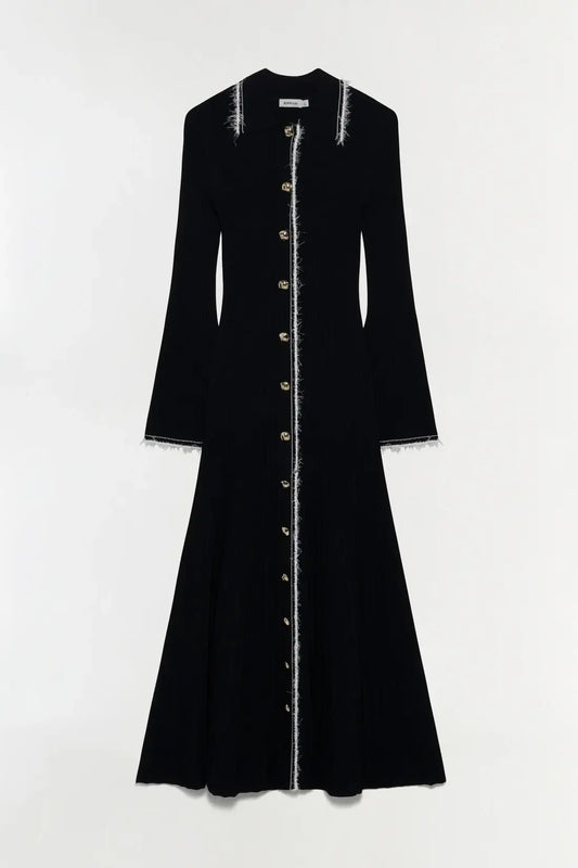 Orelia L/S Midi Dress - Black