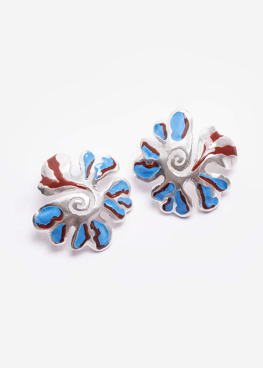 BLUE SPIRAL AURORA EARRINGS
