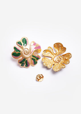 GREEN SWIRL AURORA MIDI EARRINGS