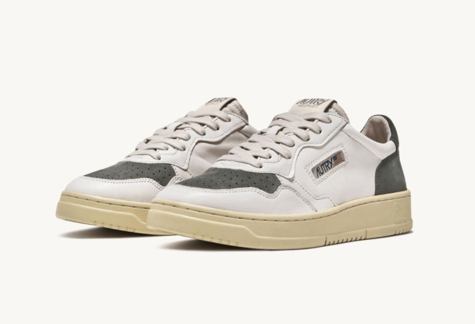 MEDALIST LOW SNEAKERS IN SUEDE AND LEATHER WHITE AND MILITARY
