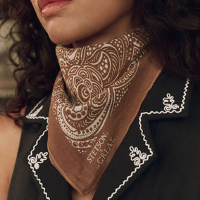 THE STETSON WESTERN PAISLEY SCARF IN RUST
