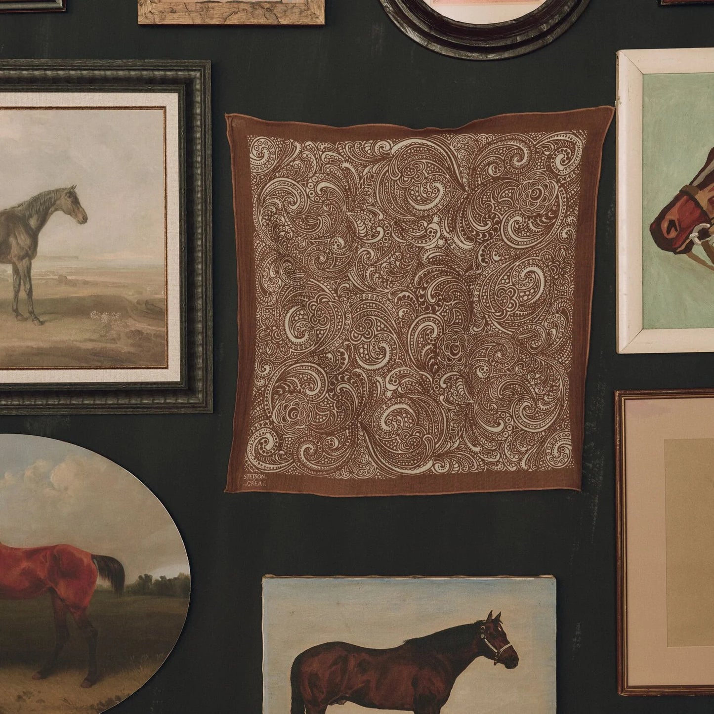 THE STETSON WESTERN PAISLEY SCARF IN RUST