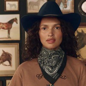 THE STETSON WESTERN PAISLEY SCARF IN BLACK