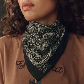 THE STETSON WESTERN PAISLEY SCARF IN BLACK