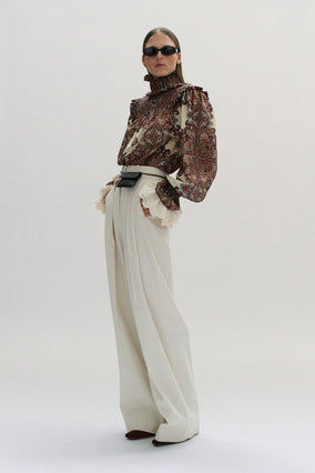 PAIGE SHIRRED BLOUSE IN OLD WORLD BOHEMIA