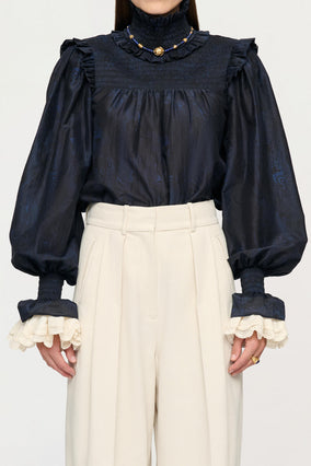 PAIGE SHIRRED BLOUSE