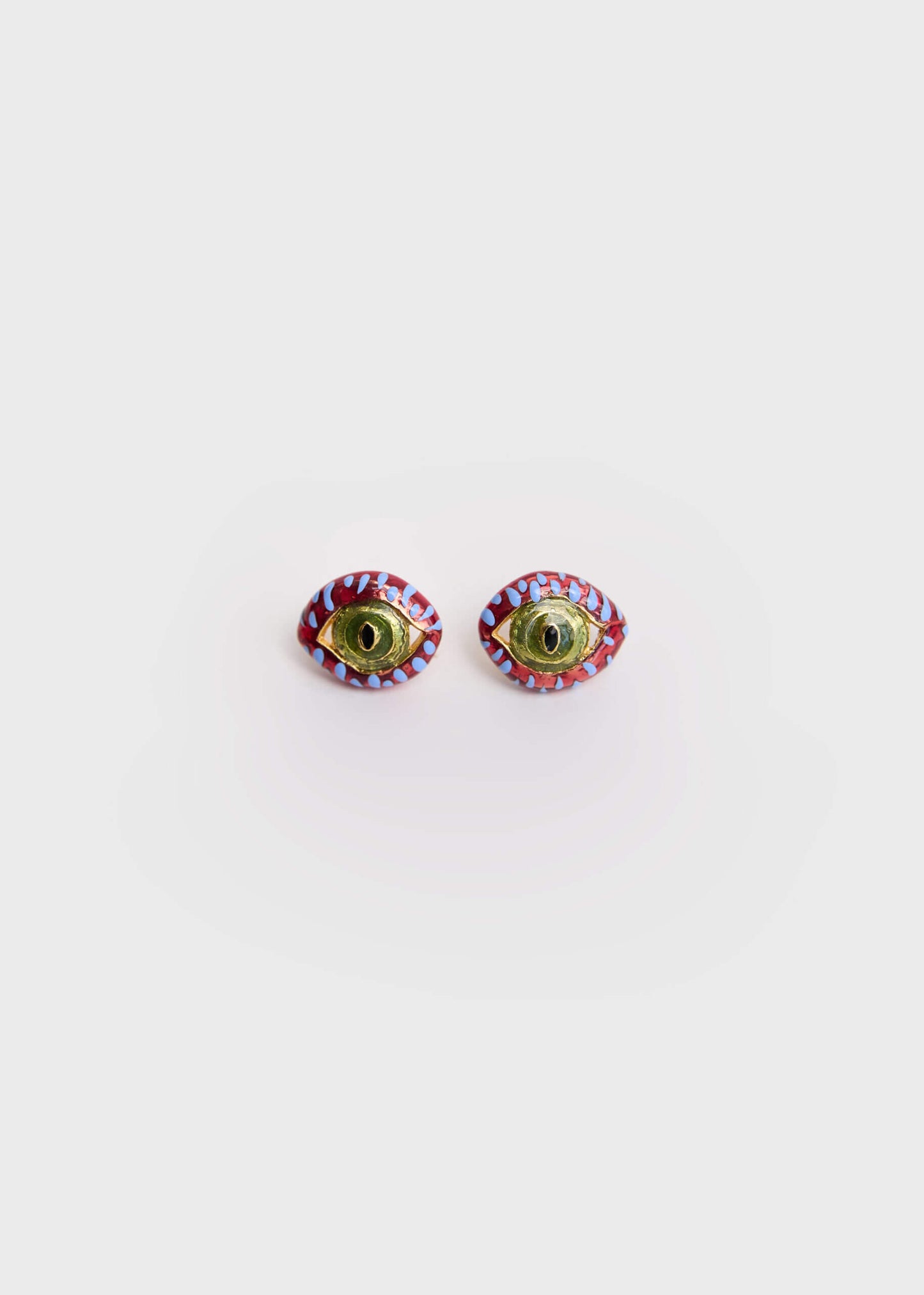 BURGUNDY MINI CAT EYE EARRINGS