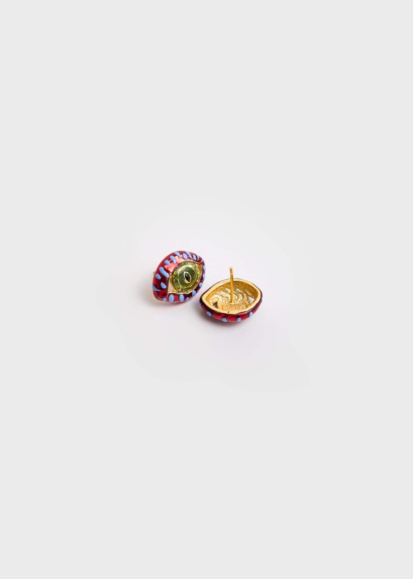 BURGUNDY MINI CAT EYE EARRINGS