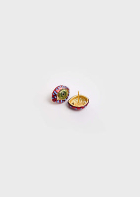 BURGUNDY MINI CAT EYE EARRINGS