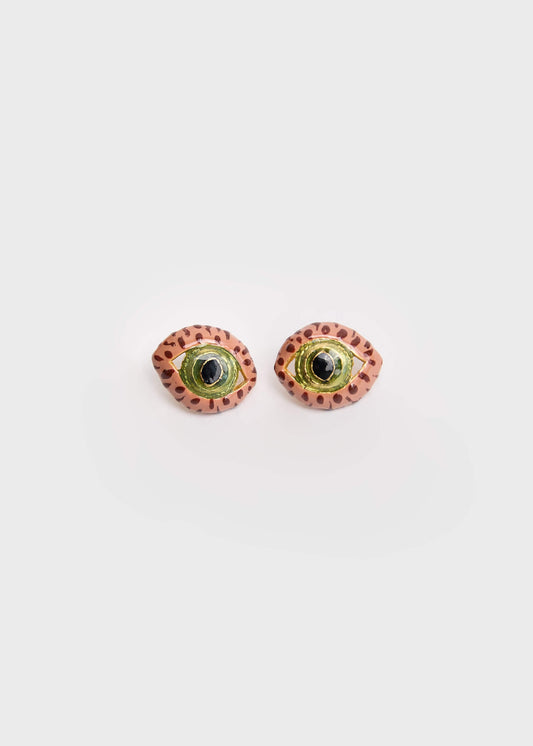 TERRACOTTA MIDI CAT EYE EARRINGS