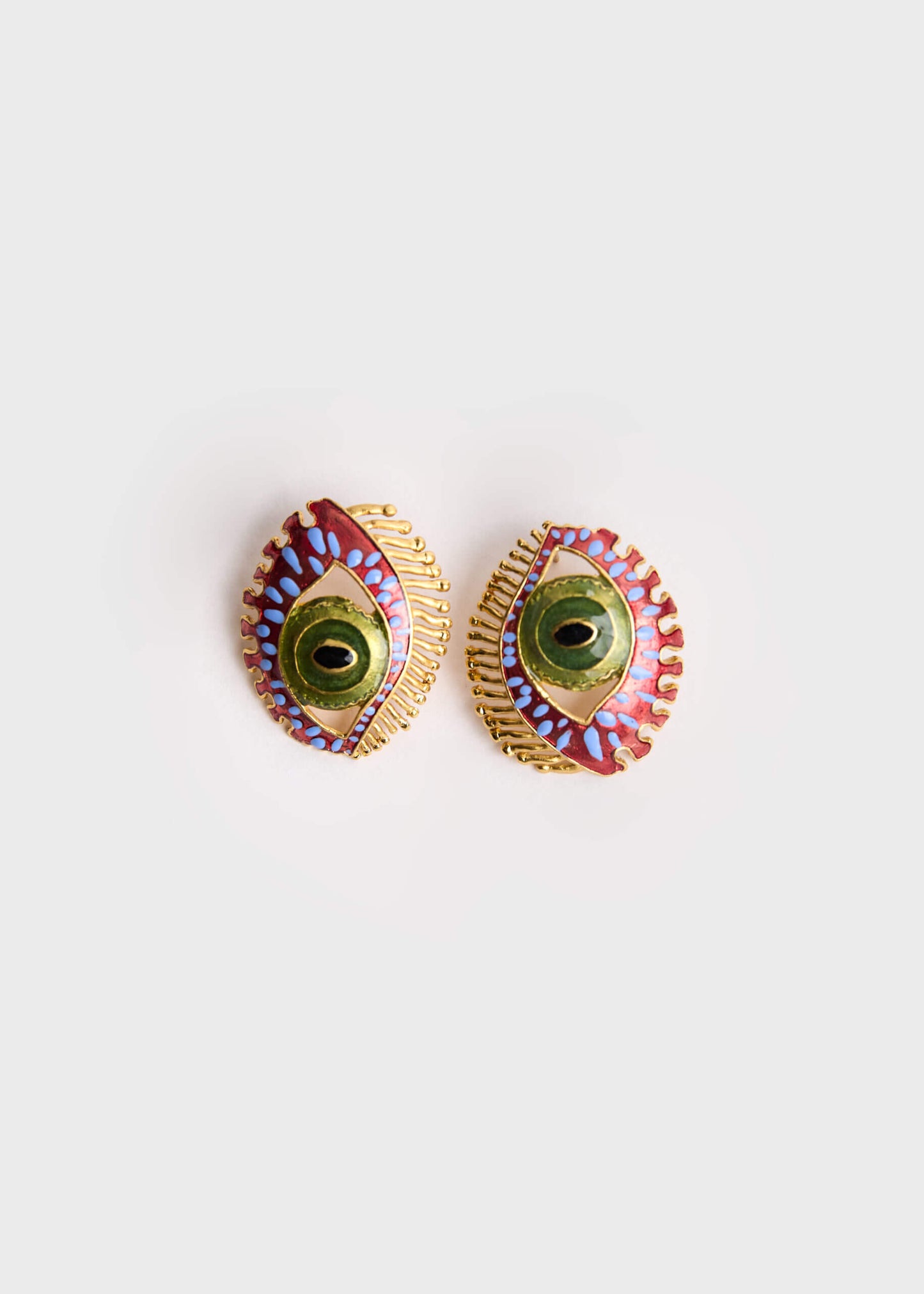 BURGUNDY MAXI EYE EARRINGS