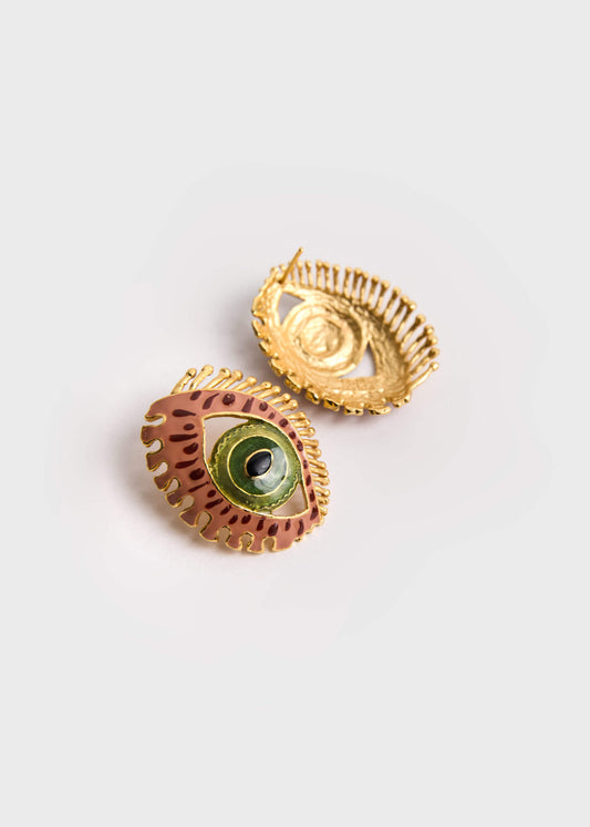 TERRACOTTA MAXI EYE EARRINGS