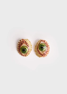 TERRACOTTA MAXI EYE EARRINGS