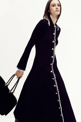 Orelia L/S Midi Dress - Black