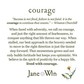 COURAGE JW ORIGINAL PENDANT COIN ON 18" DRAWN LINK CHAIN