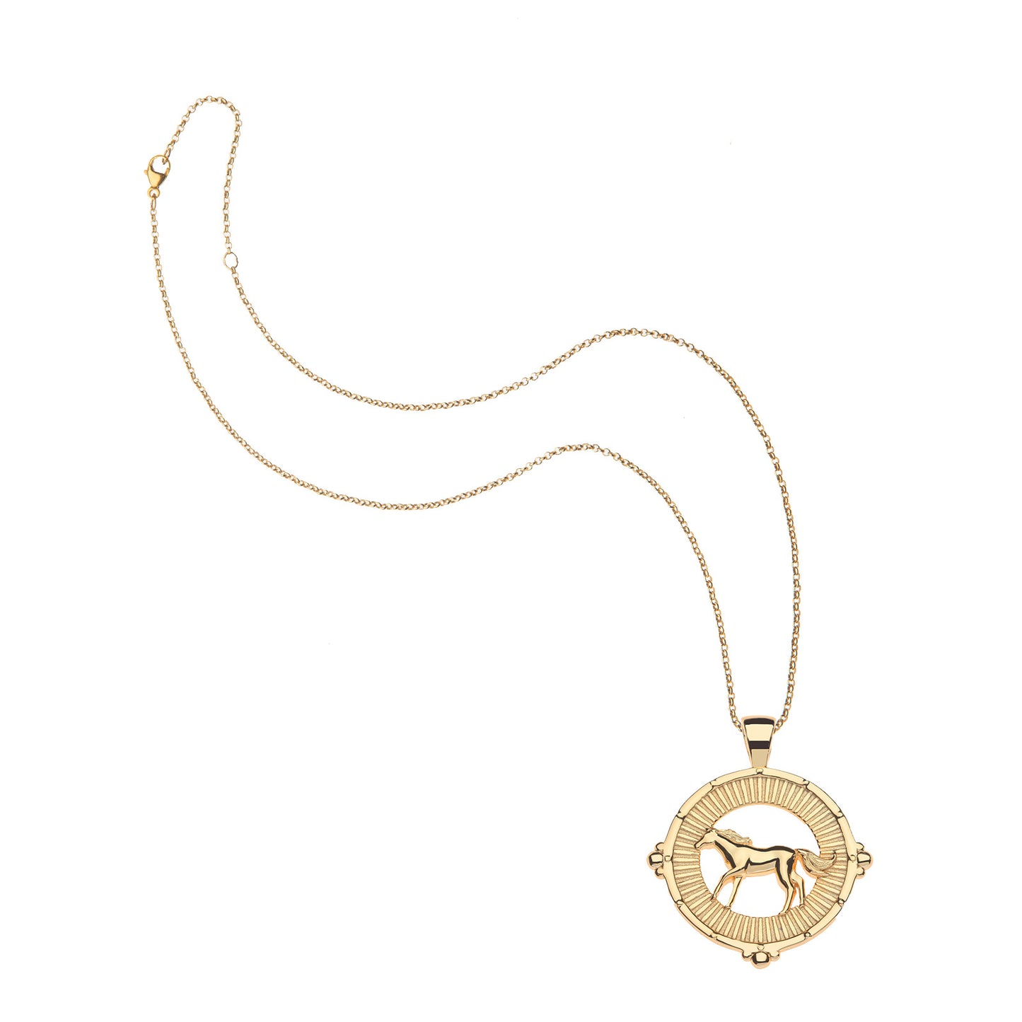 COURAGE CUTOUT HORSE COIN ON 16-18" CLASSIC ROLO CHAIN
