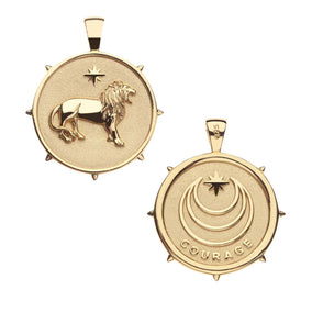 COURAGE JW ORIGINAL PENDANT COIN ON 18" DRAWN LINK CHAIN