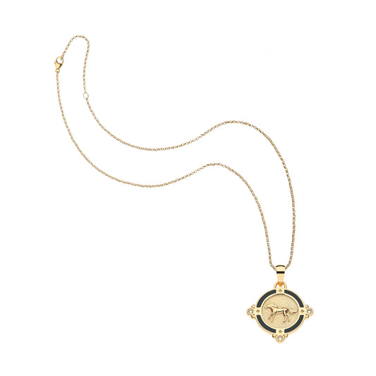 COURAGE HORSE PETITE EMBELLISHED ON 16-18" CLASSIC ROLO CHAIN