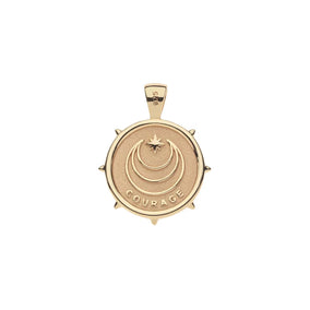 COURAGE JW SMALL PENDANT COIN ON 16-18" CLASSIC ROLO CHAIN