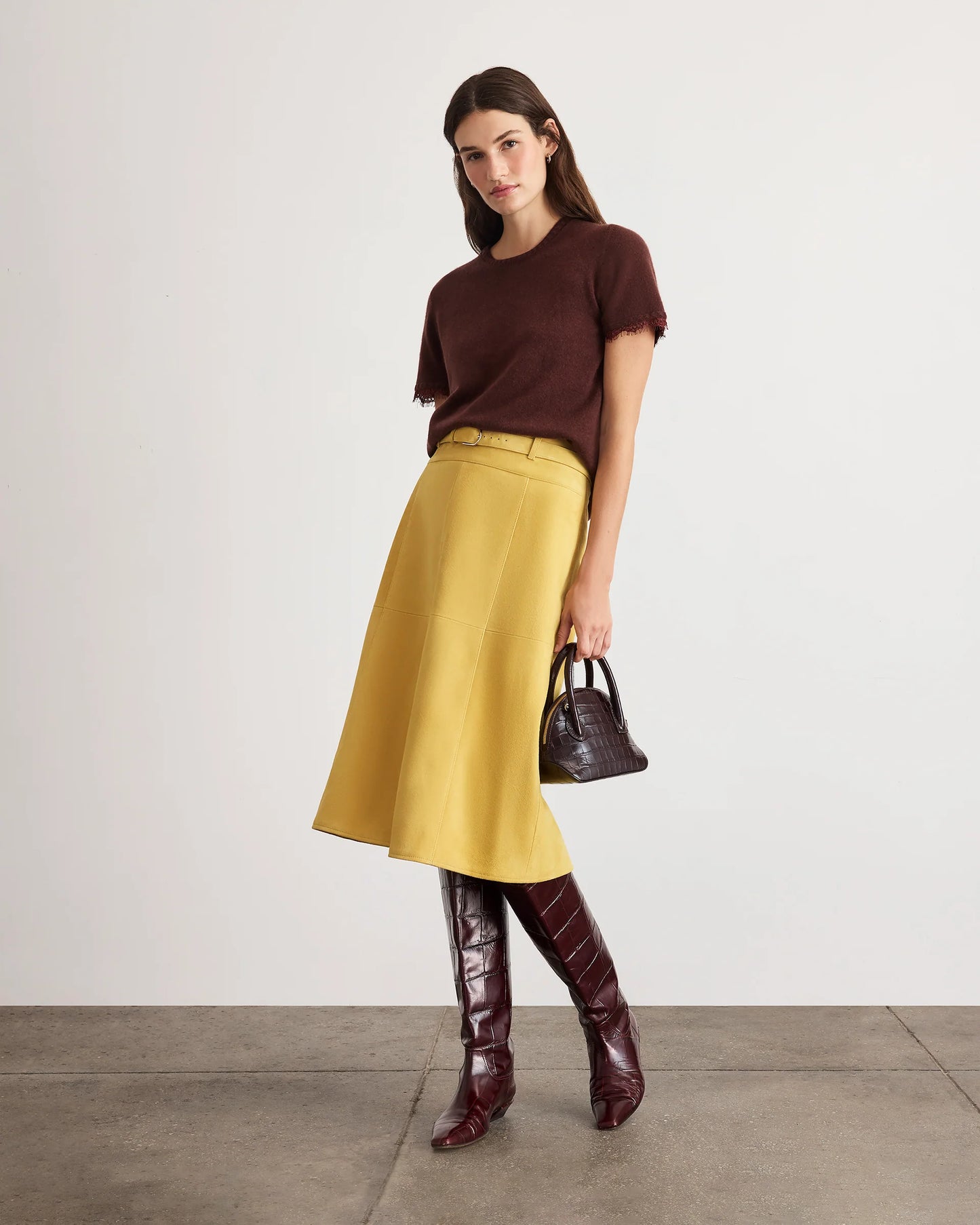 DAILEY CASHMERE TSHIRT SWEATER W/ LACE
