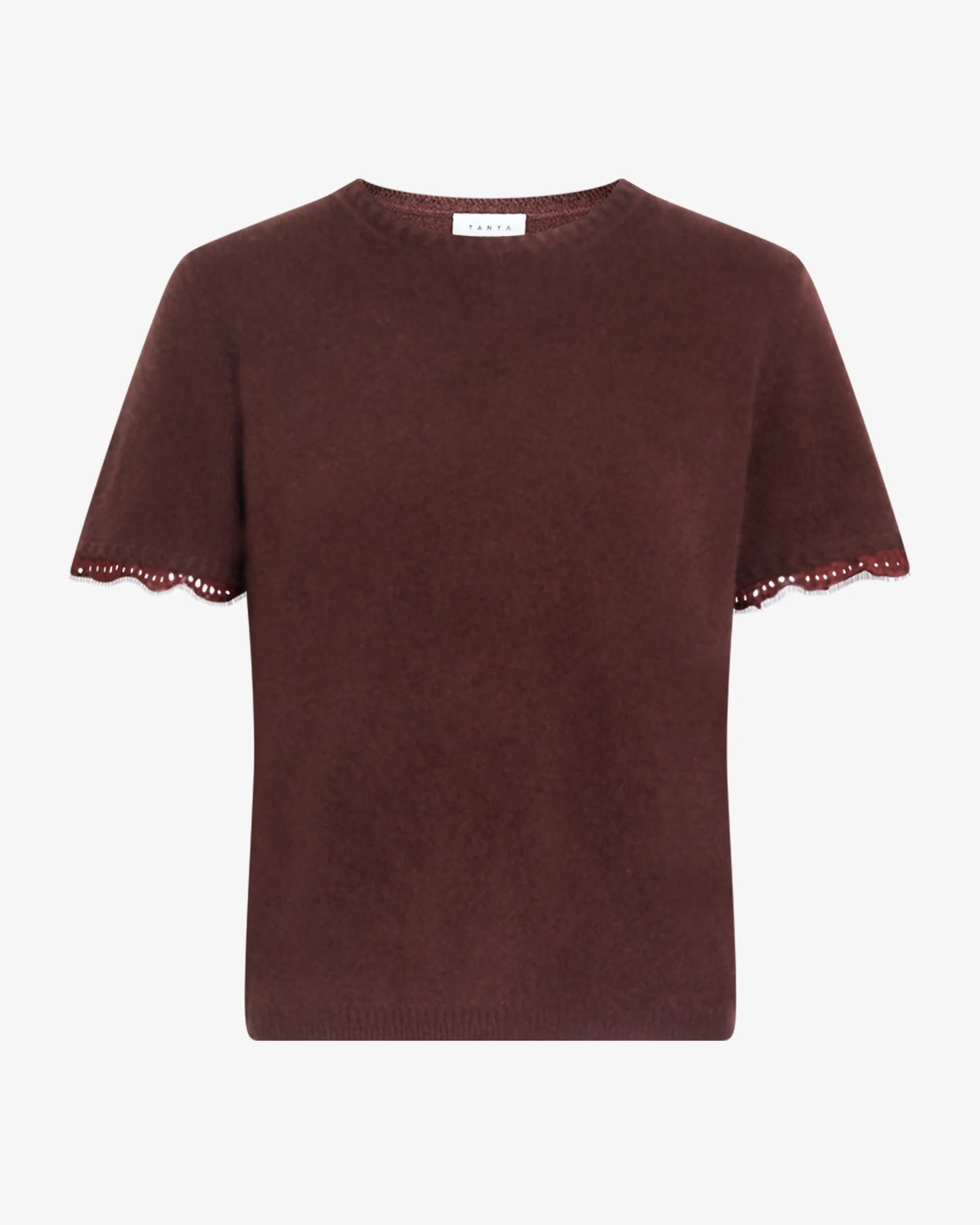 DAILEY CASHMERE TSHIRT SWEATER W/ LACE