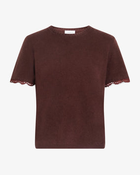 DAILEY CASHMERE TSHIRT SWEATER W/ LACE