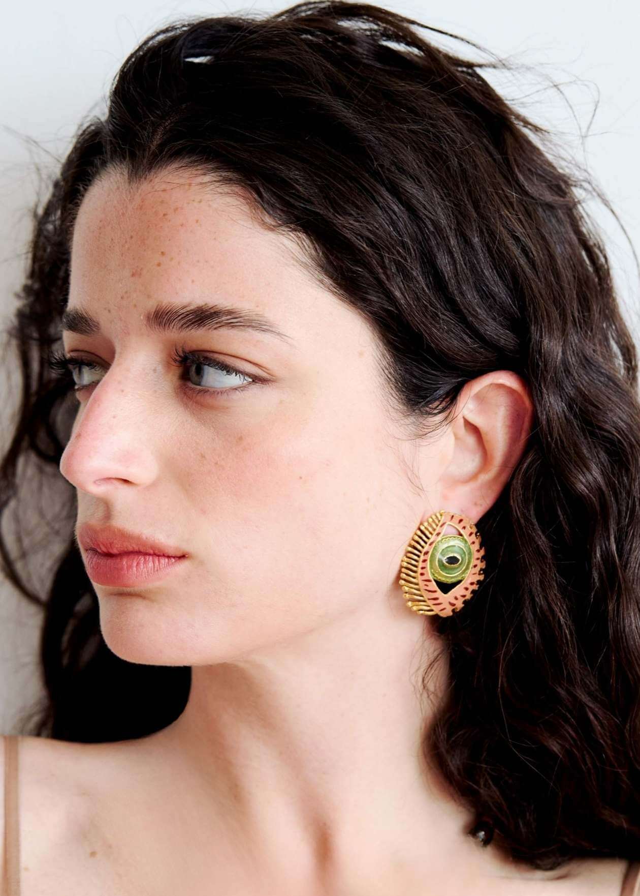 TERRACOTTA MAXI EYE EARRINGS