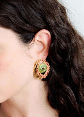TERRACOTTA MAXI EYE EARRINGS