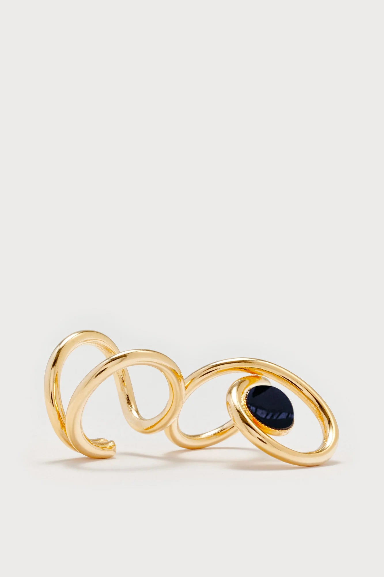 LOUISE DOUBLE RING - Black - Small