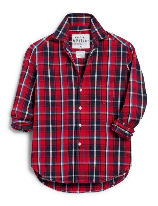 EILEEN IN RED, NAVY PLAID