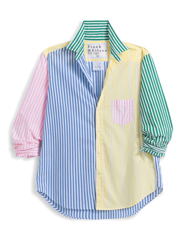EILEEN BUTTON UP IN COLORBLOCK STRIPE