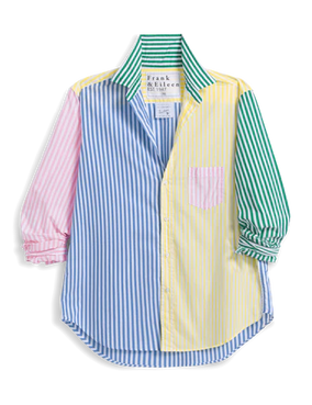EILEEN BUTTON UP IN COLORBLOCK STRIPE