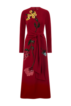 LONG SLEEVE TIE WAIST DRESS