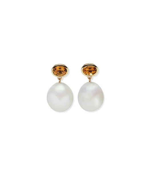 PALAZZO EARRINGS IN DARK CITRINE