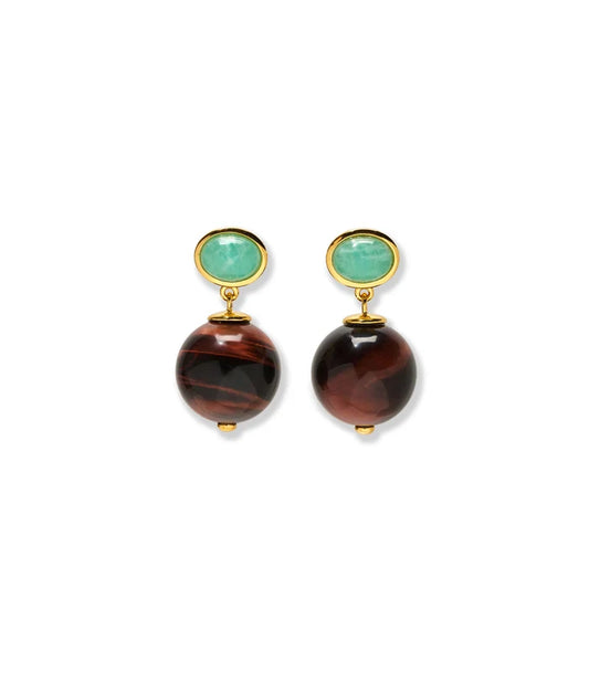 UMBRIA EARRINGS IN TIGER'S EYE