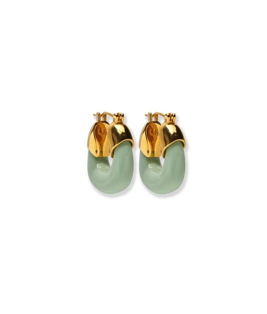 MINI ORGANIC HOOPS IN SEAFOAM