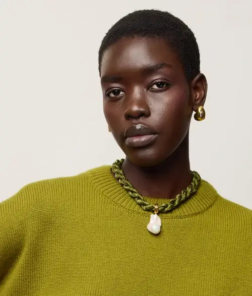 WOVEN COLLAR IN OLIVE BRANCH
