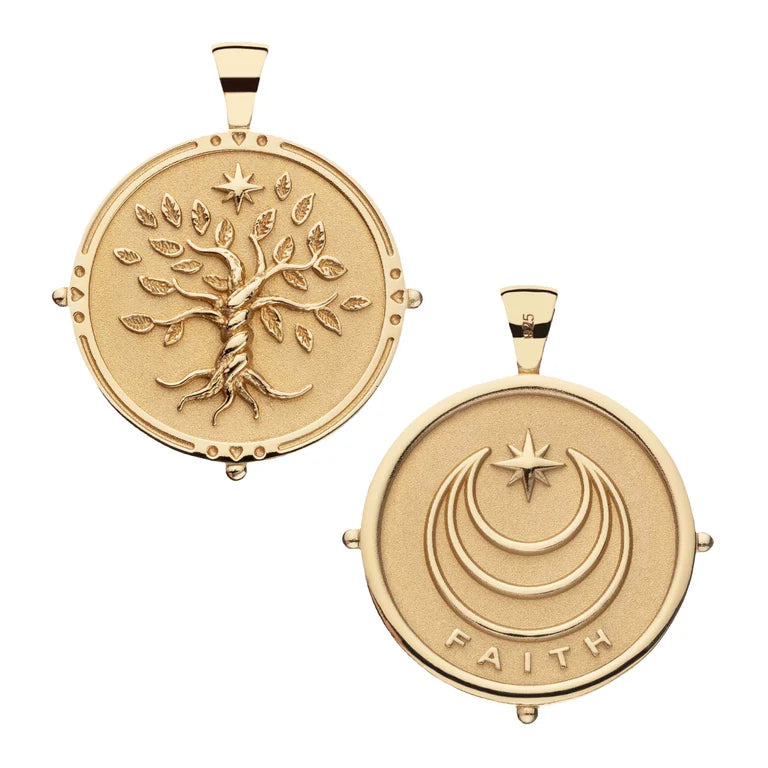 FAITH JW ORIGINAL PENDANT COIN ON 18" DRAWN LINK CHAIN