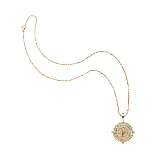 FAITH PETITE EMBELLISHED COIN ON 16-18" CLASSIC ROLO CHAIN