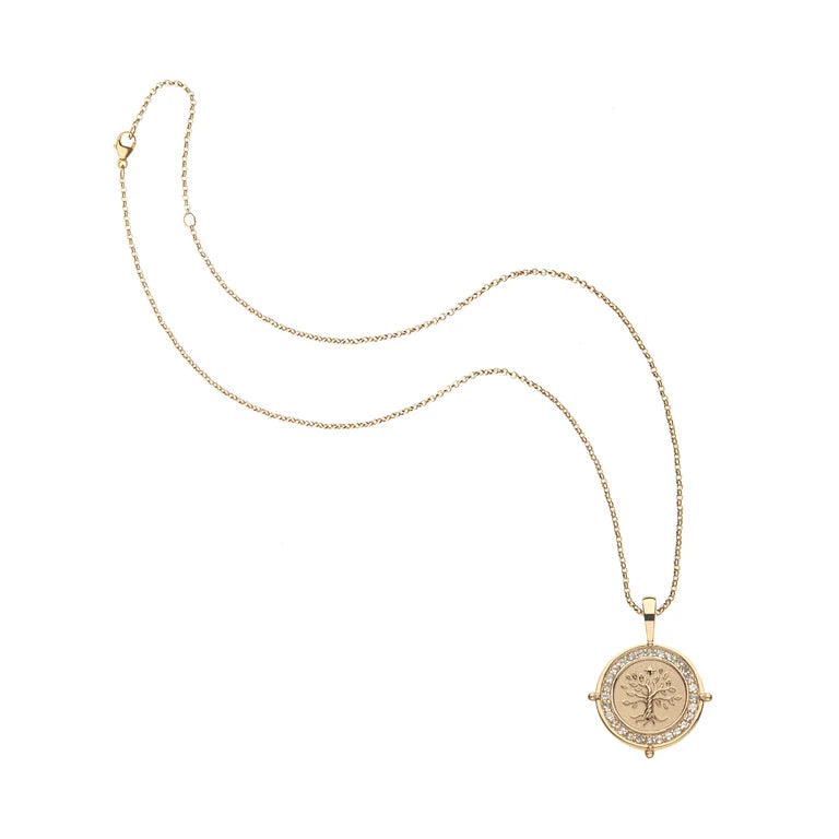 FAITH PETITE EMBELLISHED COIN ON 16-18" CLASSIC ROLO CHAIN