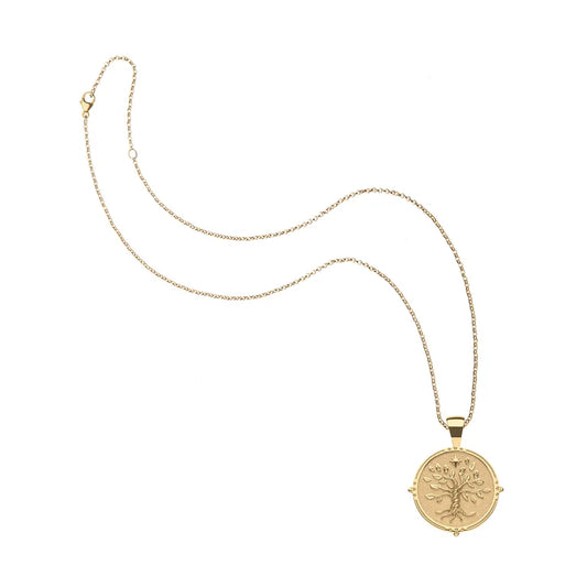FAITH JW SMALL PENDANT COIN ON 16-18" CLASSIC ROLO CHAIN