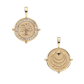 FAITH PETITE EMBELLISHED COIN ON 16-18" CLASSIC ROLO CHAIN
