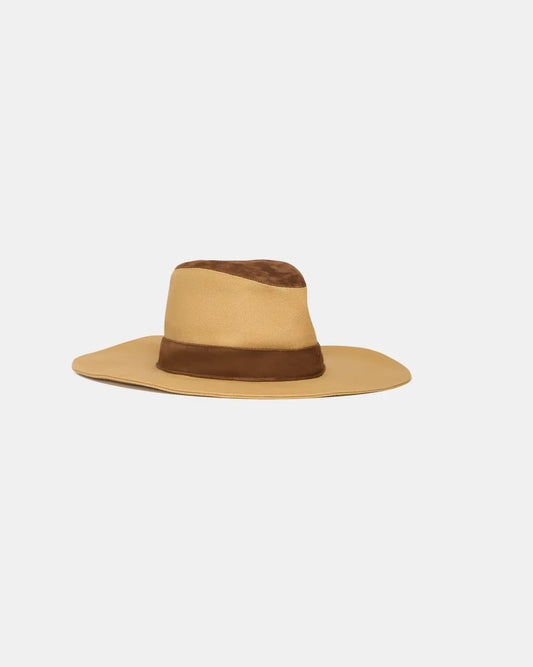 SANTA TERESA HAT IN KAHKI/ ERMINE