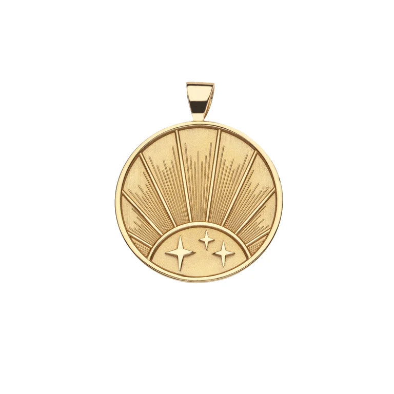 RISING SUN STRONG JW ORIGINAL PENDANT COIN ON 18" DRAWN LINK CHAIN