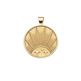 RISING SUN STRONG JW ORIGINAL PENDANT COIN ON 18" DRAWN LINK CHAIN