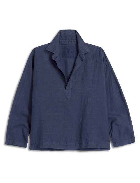 GABI POPOVER SHIRT- NAVY