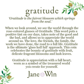 GRATITUDE JW ORIGINAL PENDANT COIN ON 18" DRAWN LINK CHAIN