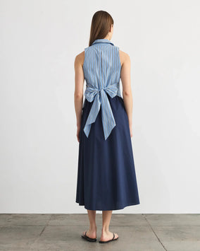 HANNAH DRESS-CLOUDY BLUE/OPTIC WHITE