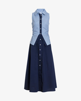 HANNAH DRESS-CLOUDY BLUE/OPTIC WHITE