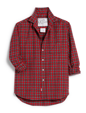 EILEEN RELAXED BUTTON UP- SMALL RED PLAID